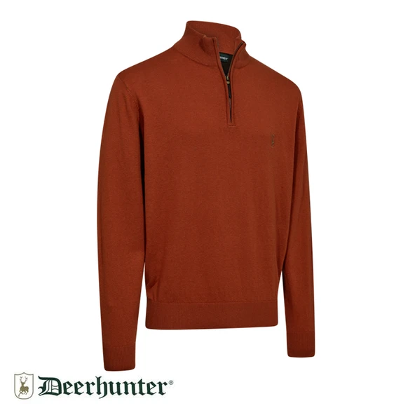 DEERHUNTER Harrington Fermuarlı Kahve Kazak L ürün görseli 1