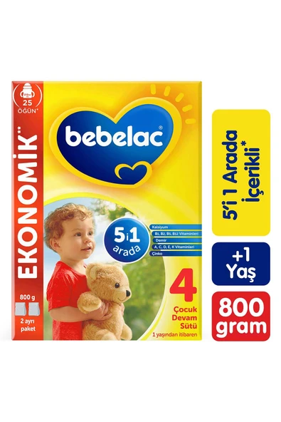 Bebelac 4 Çocuk Devam Sütü 1 Yaş+ 800 Gr ürün görseli 1