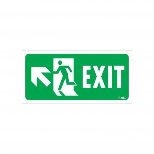 Exit Sol Yukarıı Uyarı Levhası 17,5x25 KOD:960 ürün görseli 1