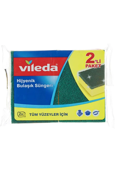 Vileda 2 Li Yeşil Klasik Düz Sünger - Resim 2