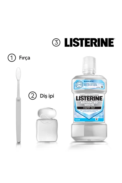 Listerine 1000Ml Advanced White Hafif Tat - Resim 5