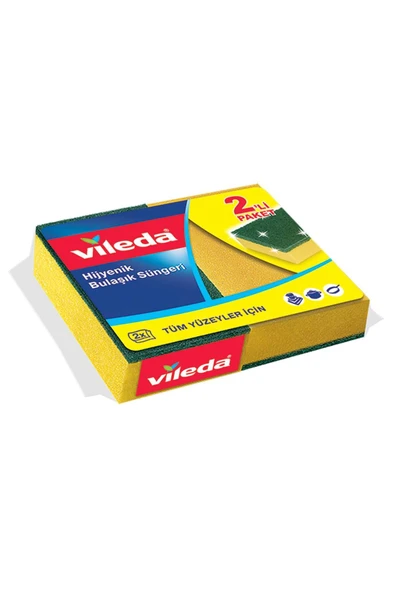 Vileda 2 Li Yeşil Klasik Düz Sünger ürün görseli 1