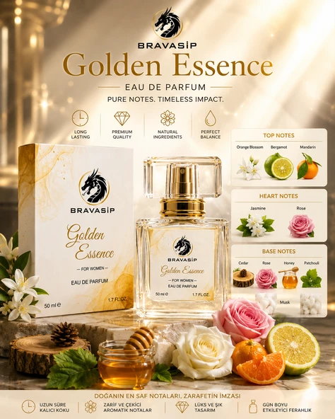 Golden Essence Kadın Parfümü 50 ml Eau de Parfum - Resim 5