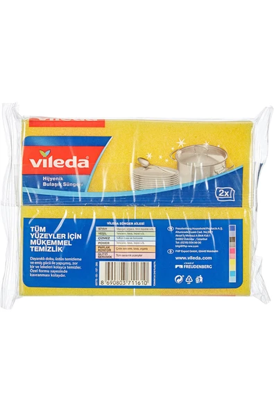 Vileda 2 Li Yeşil Klasik Düz Sünger - Resim 3
