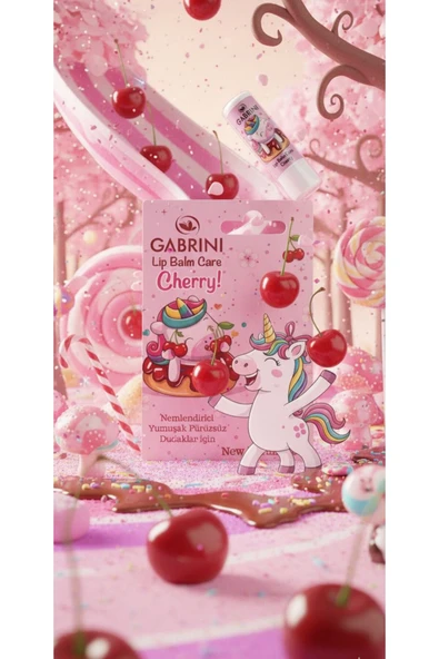 Gabrini Kids Lip Balm Care Cherry - Resim 5