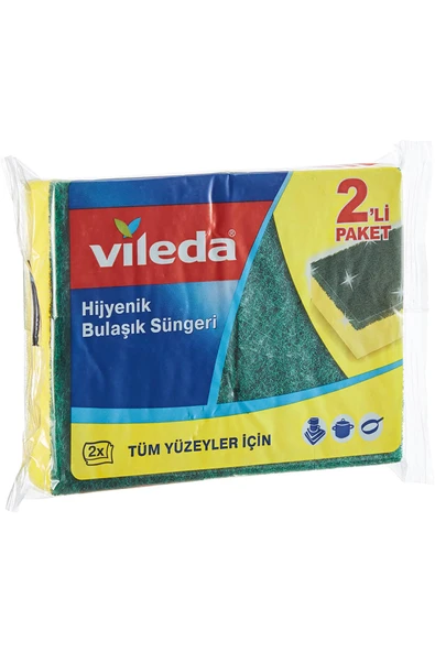 Vileda 2 Li Yeşil Klasik Düz Sünger - Resim 4
