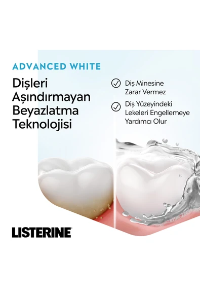 Listerine 1000Ml Advanced White Hafif Tat - Resim 3