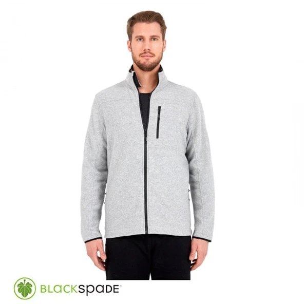 BLACKSPADE Önden Fermuarlı Polar Mont Gri ürün görseli 1