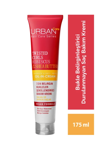 Urban Care Twisted Curls Hibiscus & Shea Butter Durulanmayan Bakım Kremi 175 ml - Kıvırcık, Curly ürün görseli 1