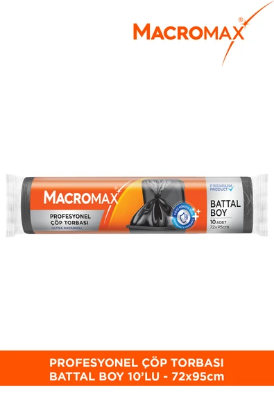 MACRO MAX Profesyonel Çöp Torbası Battal Boy Dayanıklı Atık Toplama Poşeti ürün görseli 1