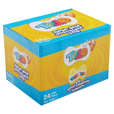 TOTO Çikolatalı Yumurta 24x20g - Sütlü Çikolata ve Sürpriz Oyuncak 3'li Ekonomik Paket ürün görseli 1