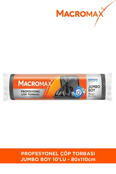 MACRO MAX Profesyonel Çöp Torbası Jumbo Boy Dayanıklı Atık Toplama Poşeti ürün görseli 1
