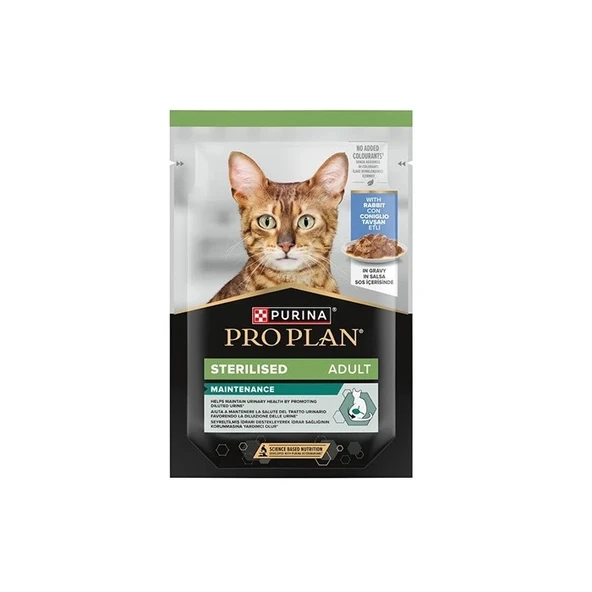 ProPlan Pouch Kısırlaştırılmış Tavşanlı Yaş Kedi Maması 85 Gr ürün görseli 1