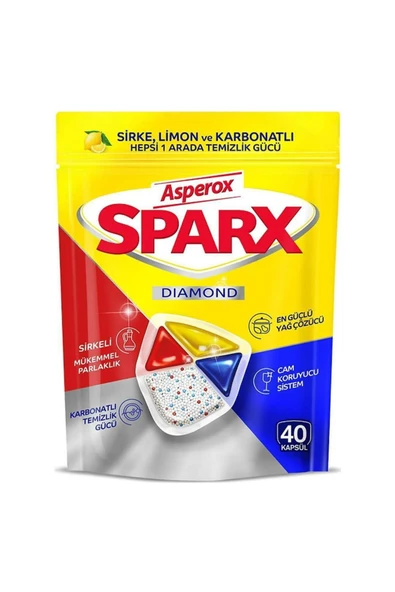ASPEROX Sparx Diamond 40 Kapsül Bulaşık Tableti ürün görseli 1