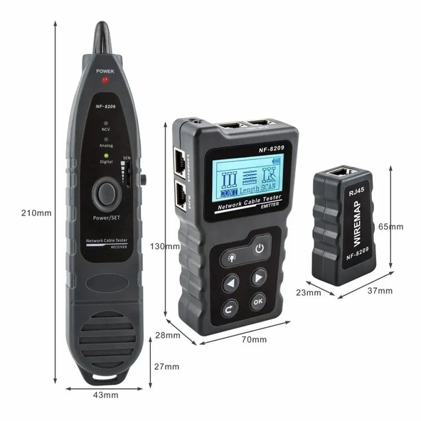Noyafa NF-8209 Poe Destekli Kablo Bulucu Ve Arıza Tespit Cihazı ürün görseli 1