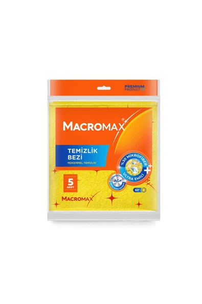 MACROMAX - TEMİZLİK BEZİ MİCROFİBER 30X32CM 5 ADETLİ 1 PAKET ürün görseli 1
