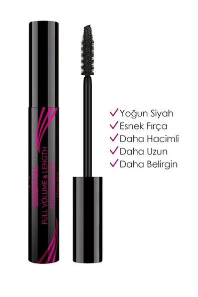 Golden Rose Essential Full Volume & Length Mascara - Hacim ve Uzunluk Veren Siyah Maskara ürün görseli 1