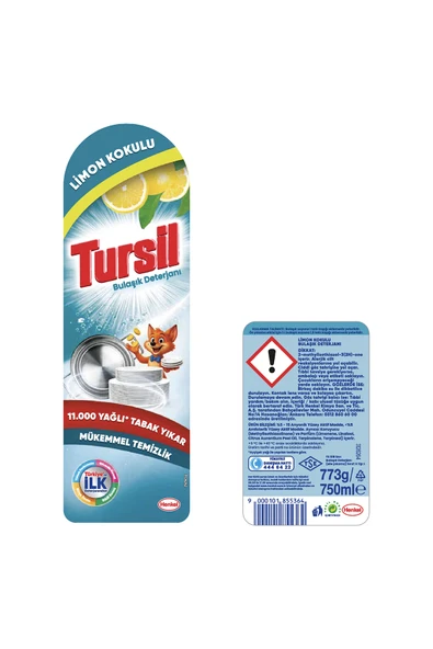 Tursil Elde Yıkama Bulaşık Deterjanı Limon 750 ml - Resim 3