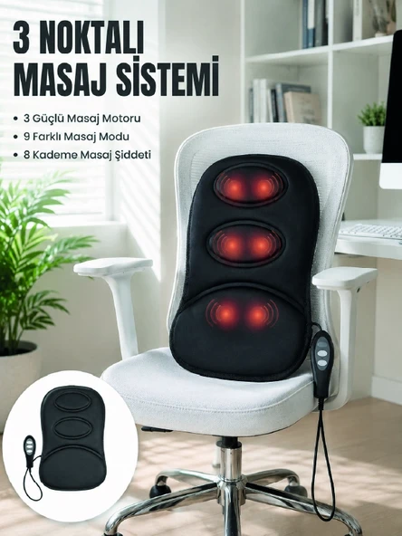 Titreşimli Masaj Koltuk Minderi Kademe Şiddet Ayarlı Isıtma Fonksiyonlu Masaj Pedi ürün görseli 1