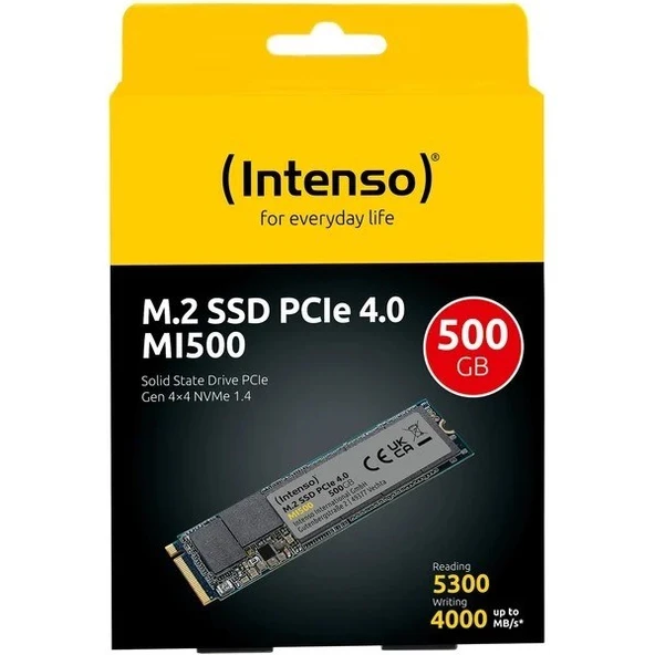 500GB Intenso MI500 Gen.4x4 NVMe 1.4 5300MB-4000MB/s SSD Disk ürün görseli 1