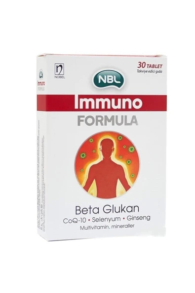 NBL Immuno Formula 30 Tablet - Beta Glukan, Koenzim Q10, Ginseng, Vitamin ve Mineral İçeren Takviye Edici Gıda ürün görseli 1