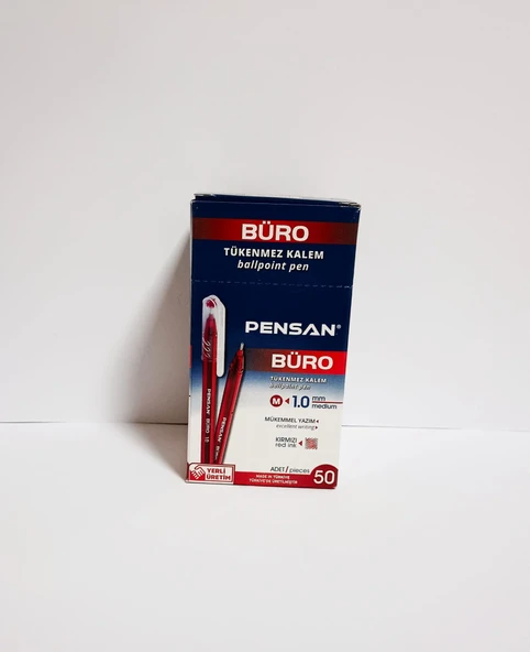 Tükenmez Kalem Pensan 2270 1mm Kırmızı 50`li ürün görseli 1
