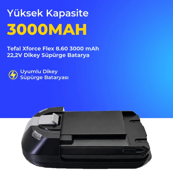 Tefal Xforce Flex 8.60 3000 mAh 22,2V Dikey Süpürge Batarya ürün görseli 1