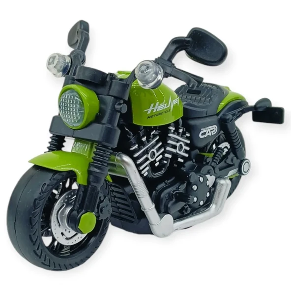 Sürtmeli Işıklı Sesli Chopper Motor Yeşil 15cm ürün görseli 1