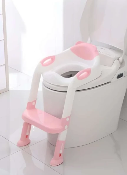 Softy Merdivenli Tuvalet Adaptörü - Çocuğunuz İçin Güvenli ve Konforlu Tuvalet Eğitimi Pembe ürün görseli 1