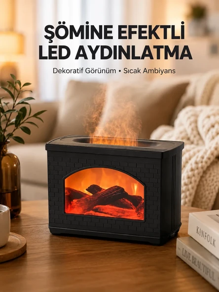 Aromaterapi Destekli Ultrasonik Nemlendirici USB Bağlantılı Sessiz Model ürün görseli 1