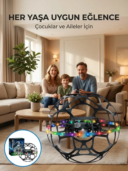 El Sensörlü Uçan Top Drone Çocuklar İçin LED Işıklı Eğlence Oyuncağı ürün görseli 1