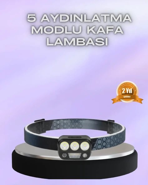 El Hareket Sensörlü LED Kafa Feneri 5 Mod Ayarlanabilir ürün görseli 1