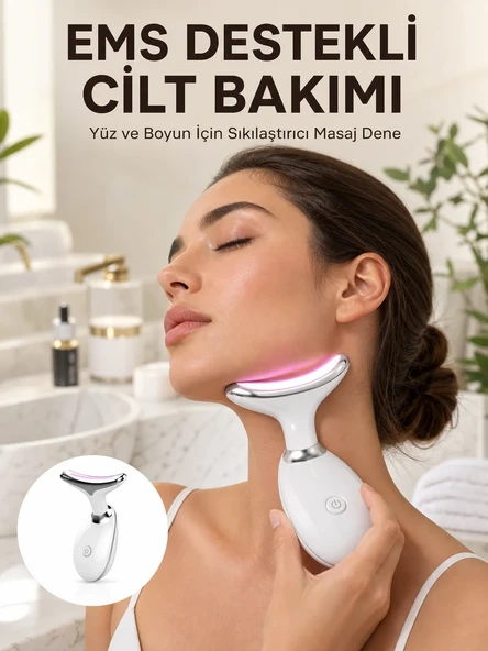 Cilt Yenileyici Şarjlı Güzellik Aleti – Pozitif/Negatif İyon, Titreşimli Masaj ve Kırmızı-Mavi-Yeşil Işıkla Yeni Nesil ürün görseli 1