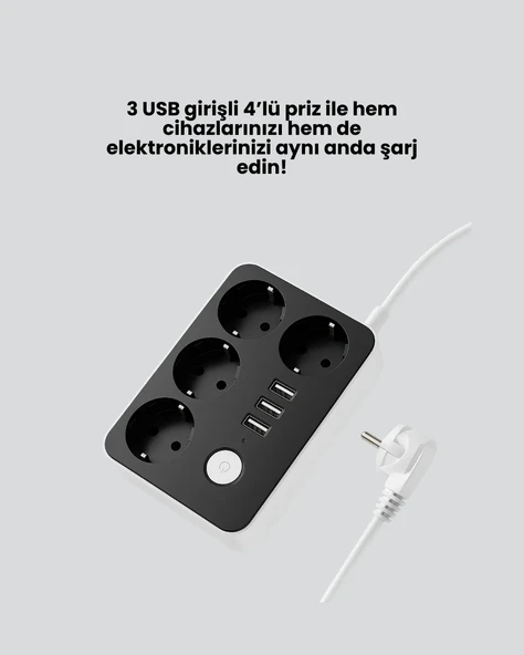 4’lü Priz U314 - Resim 2