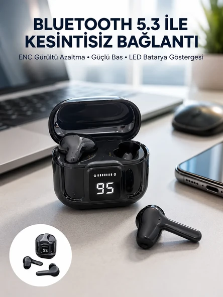 Yeni Nesil Ultrapods Pro Bluetooth Kulaklık Extra Bass Yüksek Mikrofon Kalitesi ürün görseli 1