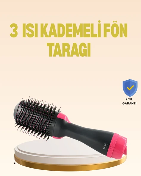 3 Isı Kademeli 1200W Saç Şekillendirme Fırçası. ürün görseli 1