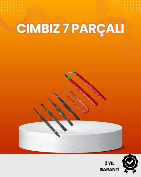 7’li Hassas Uçlu Cımbız Seti Antistatik ESD Kaplamalı Profesyonel ürün görseli 1