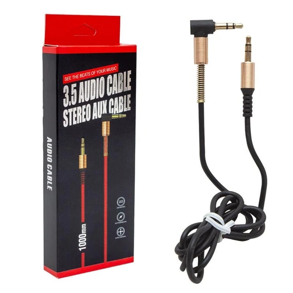 Powermaster PM-15124 1 Metre 3.5Mm L Uçlu Stereo AUX Kablo ürün görseli 1