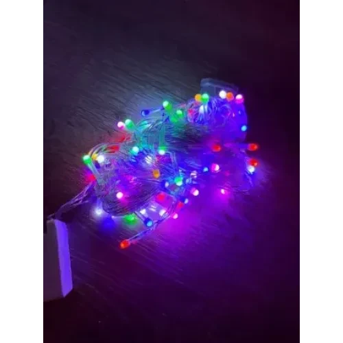 10m 100 Led Damla Uçlu RGB Işık Şeffaf Kablo ürün görseli 1