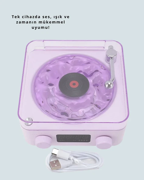 Bluetooth Retro Pikap Hoparlör – Projektörlü Gece Lambası - Resim 2