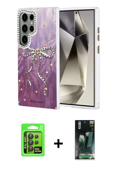 MARSİLYAN™- Galaxy S24 Ultra Kılıf Zirve Modern Prime - Şeffaf 360 Full Body Arka Koruyucu + Raze Metal Kamera Lens - SH ürün görseli 1