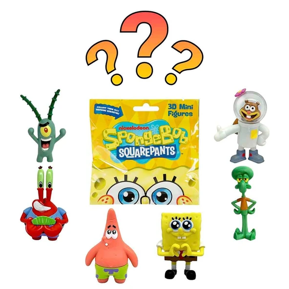 SpongeBob Sürpriz Figür Paketi - 3D Miniş Konseptli Orijinal SüngerBob Oyuncağı ürün görseli 1