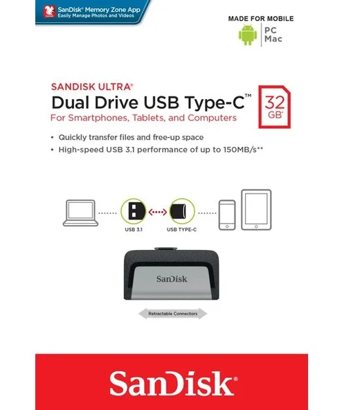 SANDISK UltDual DriveUSB TypeCTMDrive32G - Resim 9