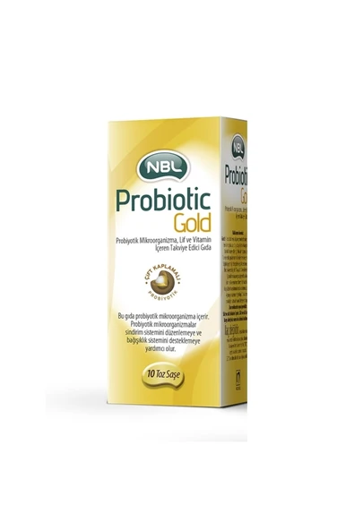 NBL Probiotic Gold 10 Saşe - Çift Katmanlı Kaplama Teknolojili Probiyotik ve Prebiyotik Takviyesi ürün görseli 1