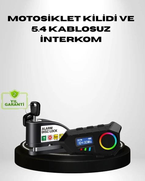 Motosiklet ve Günlük Kullanım İçin Bluetooth Hoparlör ve Disk Kilidi Seti ürün görseli 1
