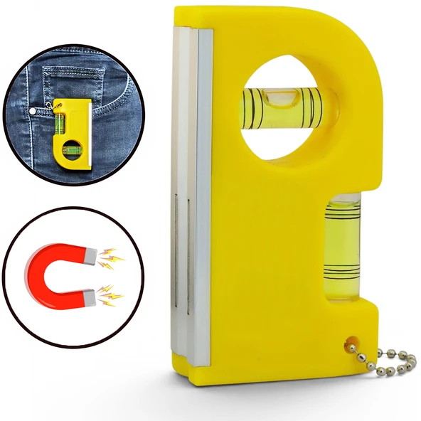 Cep Tipi Su Terazisi Mıknatıslı Mini Terazi 80mm Dikey ve Yatay Açı ürün görseli 1