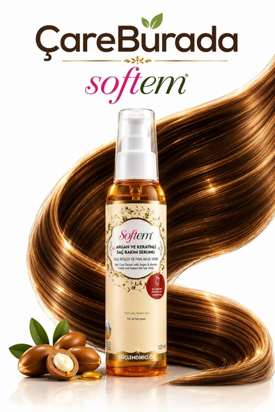 Softem Argan ve Keratinli Saç Bakım Serumu 125 ml ürün görseli 1