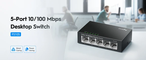 CUDY 8-Port 10/100Mbps Metal Switch - Resim 5