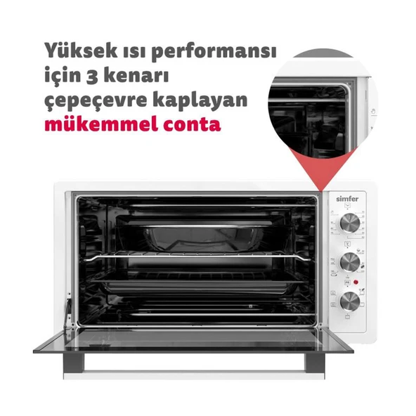 Simfer 4503 45 lt Inox Midi Fırın - Resim 6