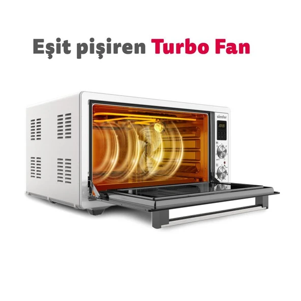 Simfer 4503 45 lt Inox Midi Fırın - Resim 7